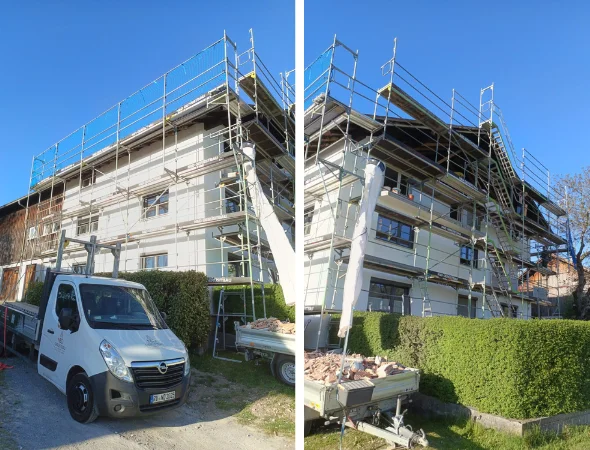 Gerüstbau für Dachsanierung in Hörbranz